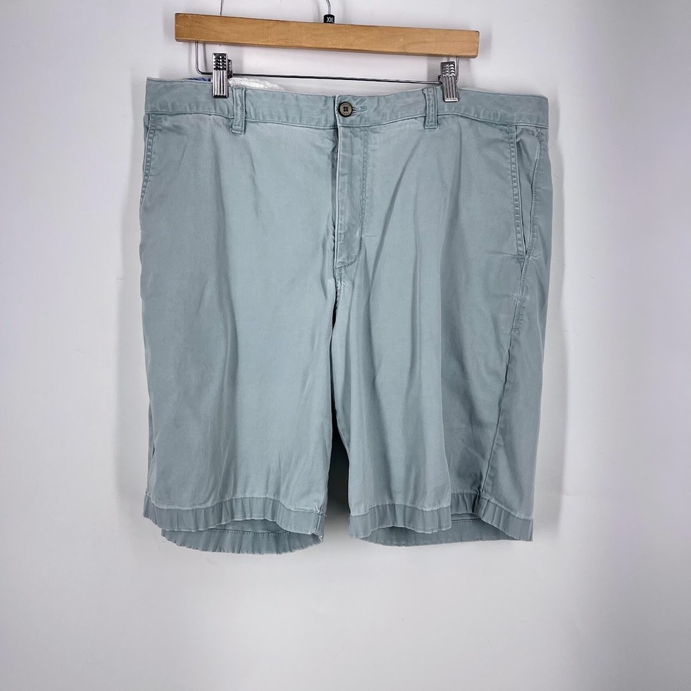 Tommy Bahama Boracay Mens 38 Shorts Blue Grey Cotton Tencel Blend Flat Front